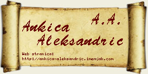 Ankica Aleksandrić vizit kartica